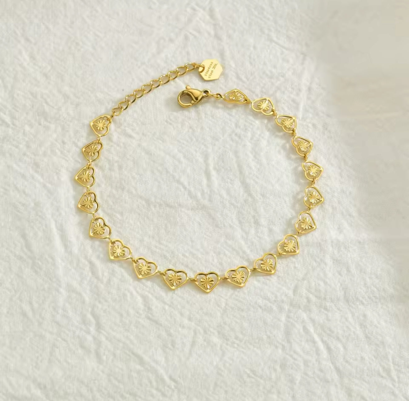 Pure Heart 18k Gold Plated Stainless Steel Bracelet