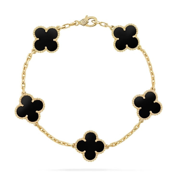 18k Vintage Motif Bracelet in Black Onyx