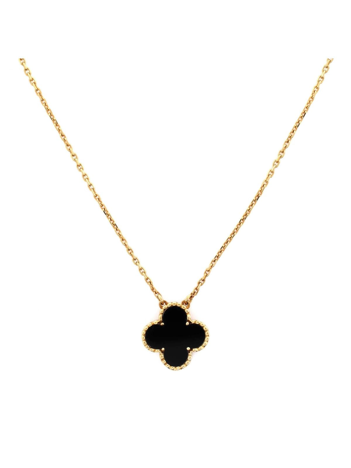 18k Vintage Motif Necklace in Onyx