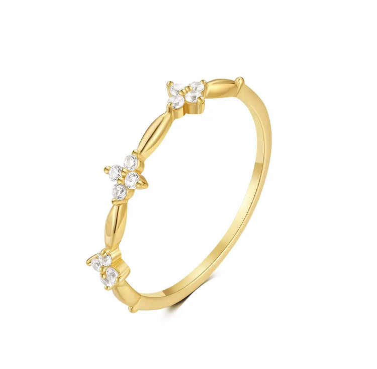 Ash Clover Ring in 18K Gold Plated Sterling Silver