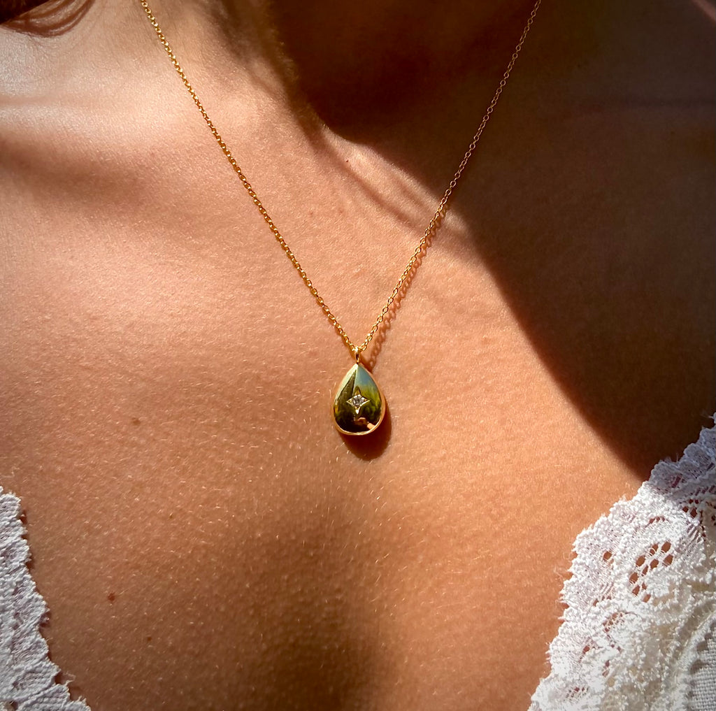 Isla Water Drop 925 Sterling Silver Pendant