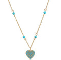 Samara Turquoise Heart 18k Gold Plated Stainless Steel Necklace
