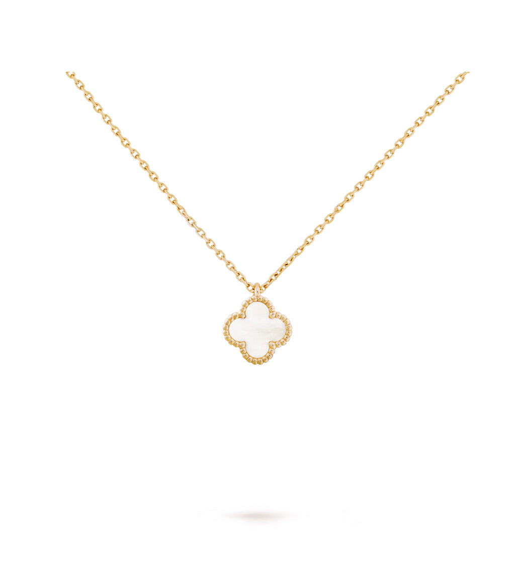 18k Vintage Mini Motif Necklace in Mother of Pearl