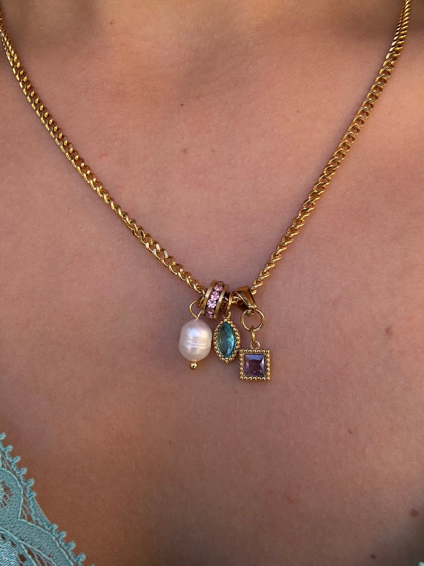 Chloe 18k Gold Plated Charm Necklace