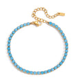 Mika Turquoise 18k Gold Plated Stainless Steel Tennis Bracelet