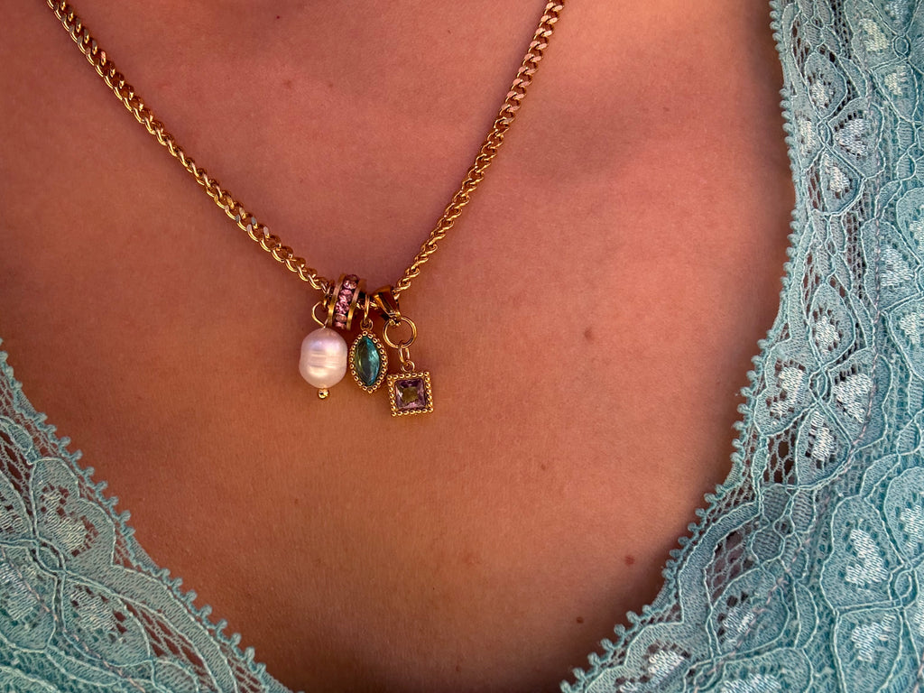 Chloe 18k Gold Plated Charm Necklace