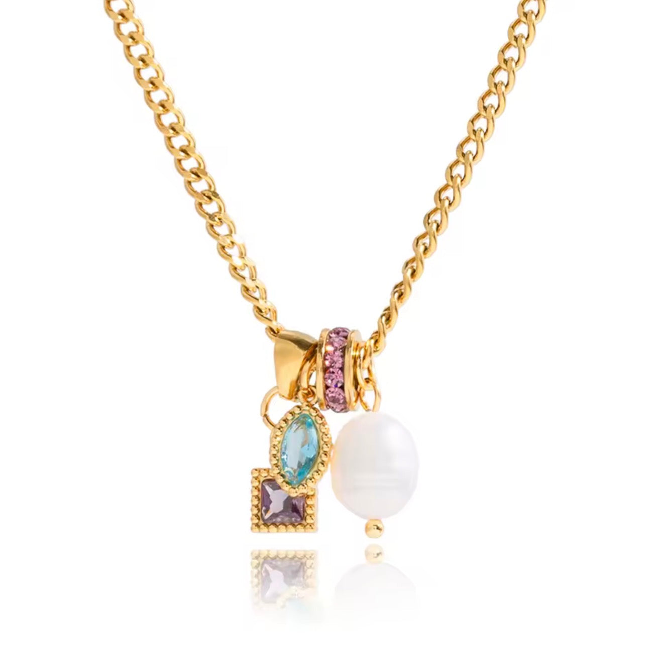 Chloe 18k Gold Plated Charm Necklace