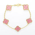 18k Vintage Motif Bracelet in Rose Rhodonite