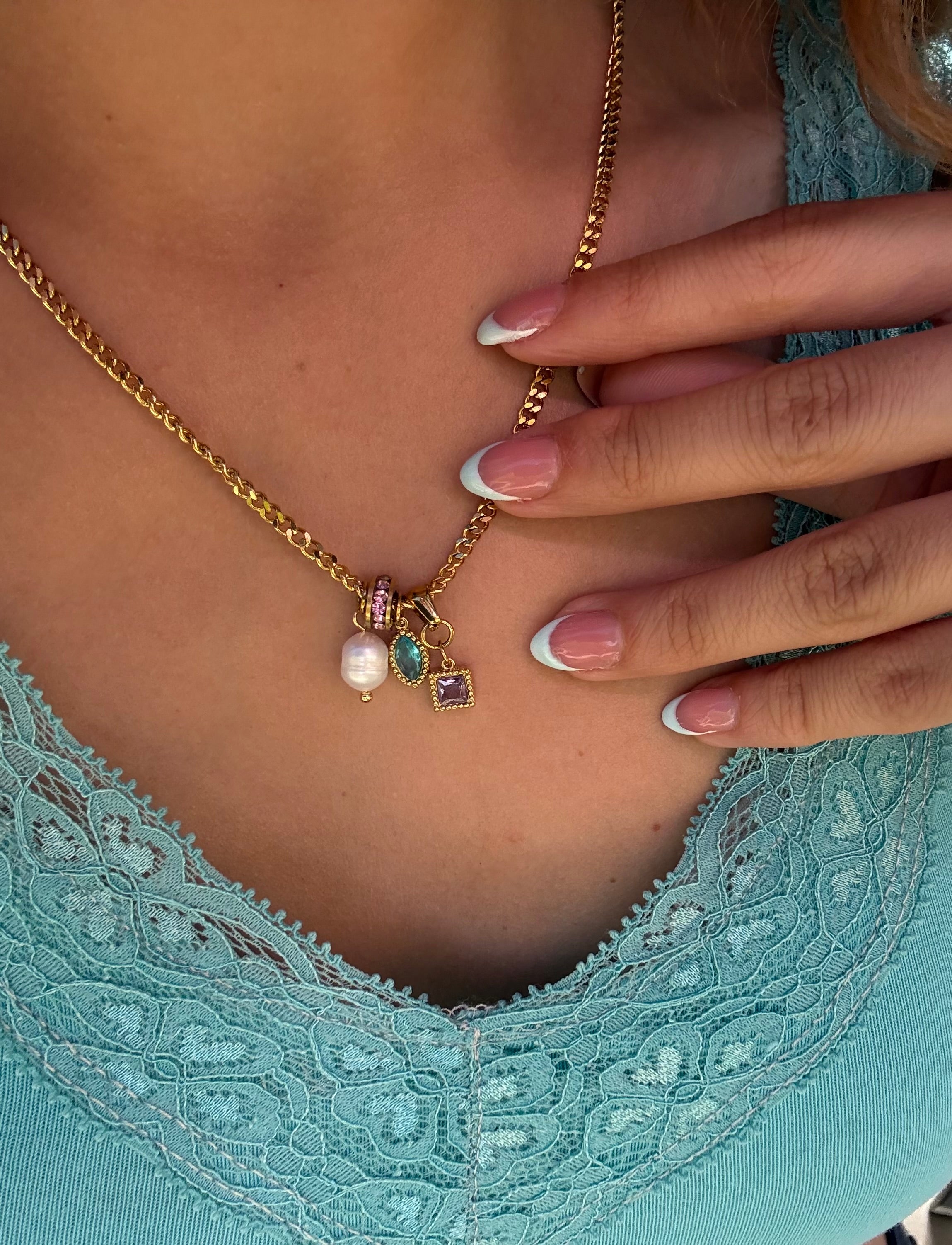 Chloe 18k Gold Plated Charm Necklace