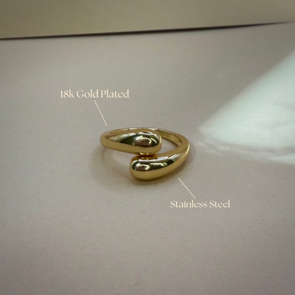 Rowan 18K Gold Plated Stainless Steel Hugging Ring