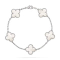 Silver Vintage Motif Bracelet in Mother of Pearl