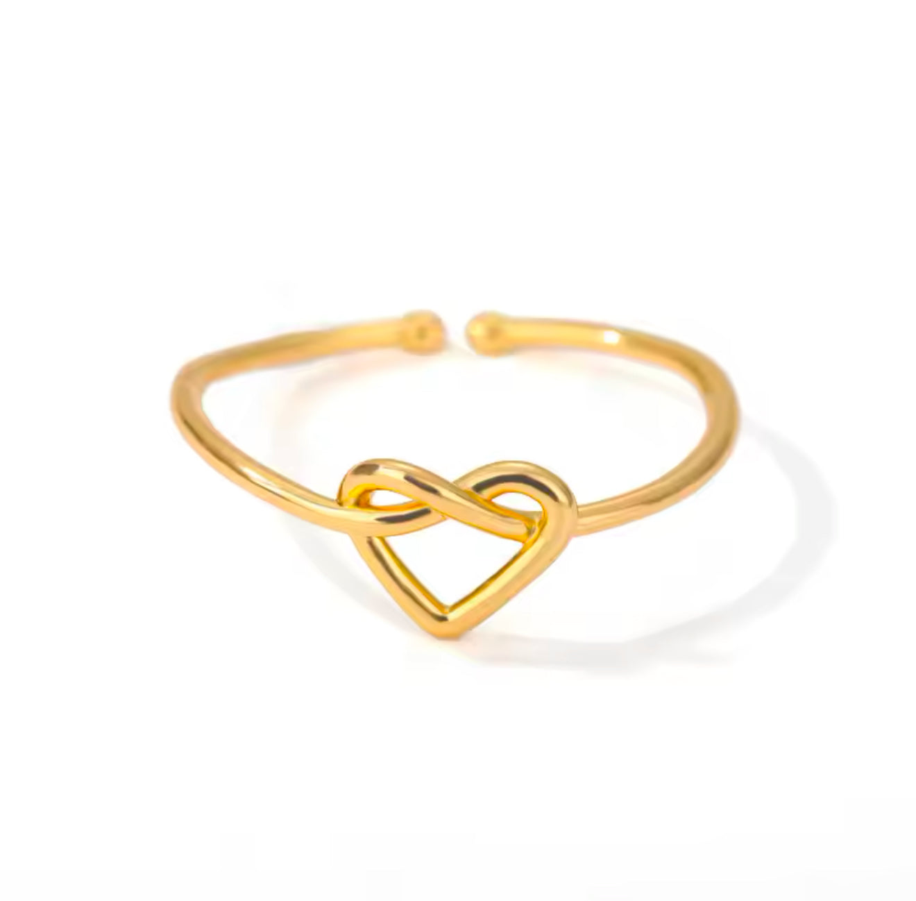 Jaime 18k Gold Plated Stainless Steel Resizable Heart Ring