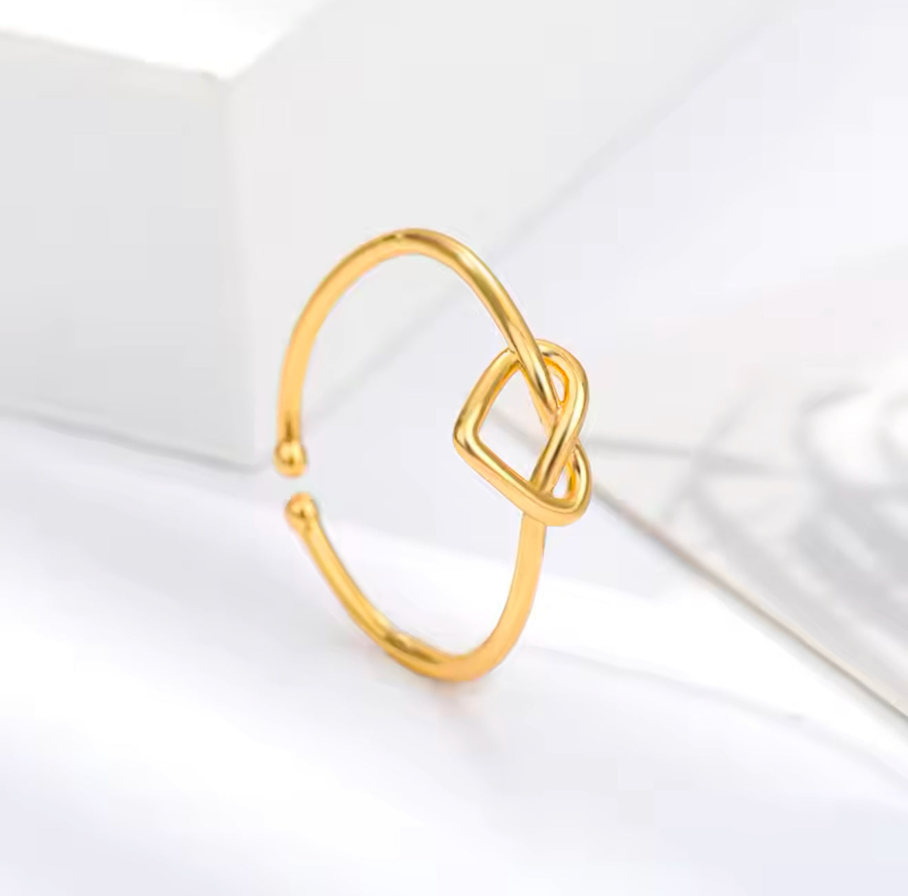 Jaime 18k Gold Plated Stainless Steel Resizable Heart Ring