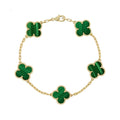 18k Vintage Motif Bracelet in Malachite (Green)