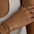 Leila 18k Gold Plated Stainless Steel Hand Chain Bracelet
