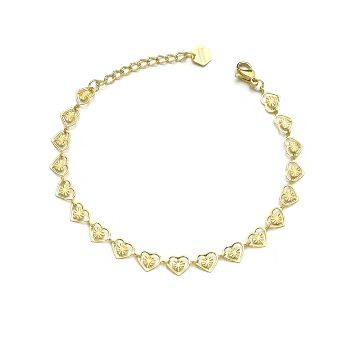 Pure Heart 18k Gold Plated Stainless Steel Bracelet