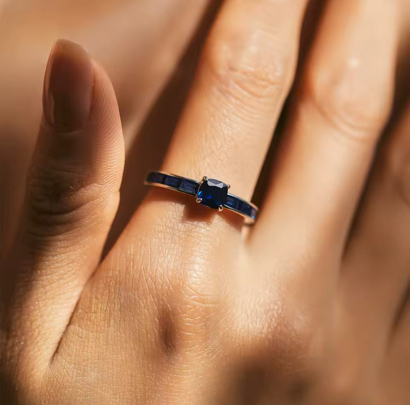 Mara 925 Silver Simulated Sapphire Ring