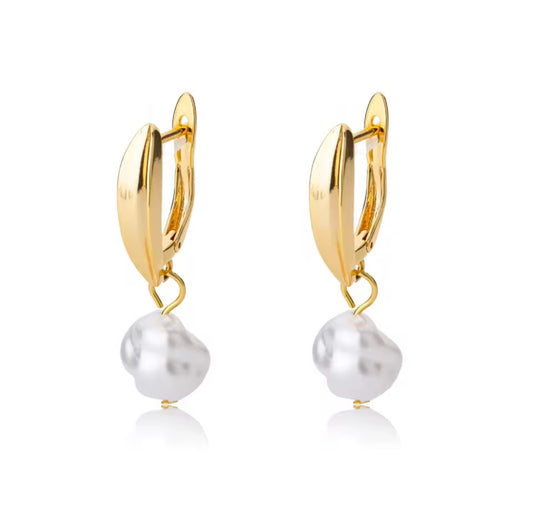 Marla 18k Gold Plated Stainless Steel Pearl Earrings
