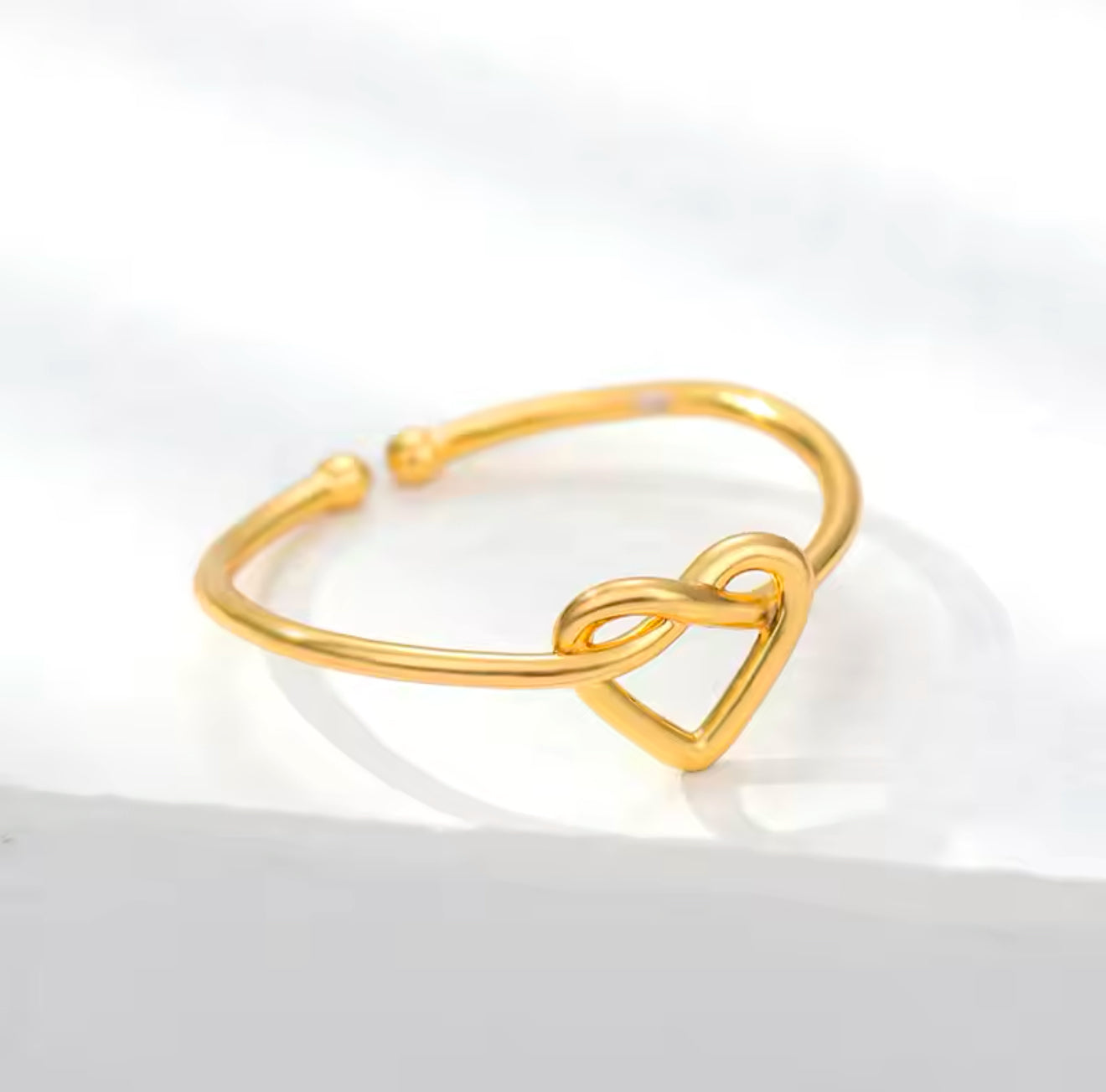 Jaime 18k Gold Plated Stainless Steel Resizable Heart Ring