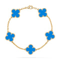 18k Vintage Motif Bracelet in Blue Agate