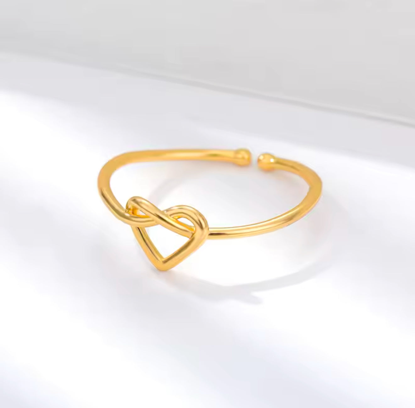 Jaime 18k Gold Plated Stainless Steel Resizable Heart Ring