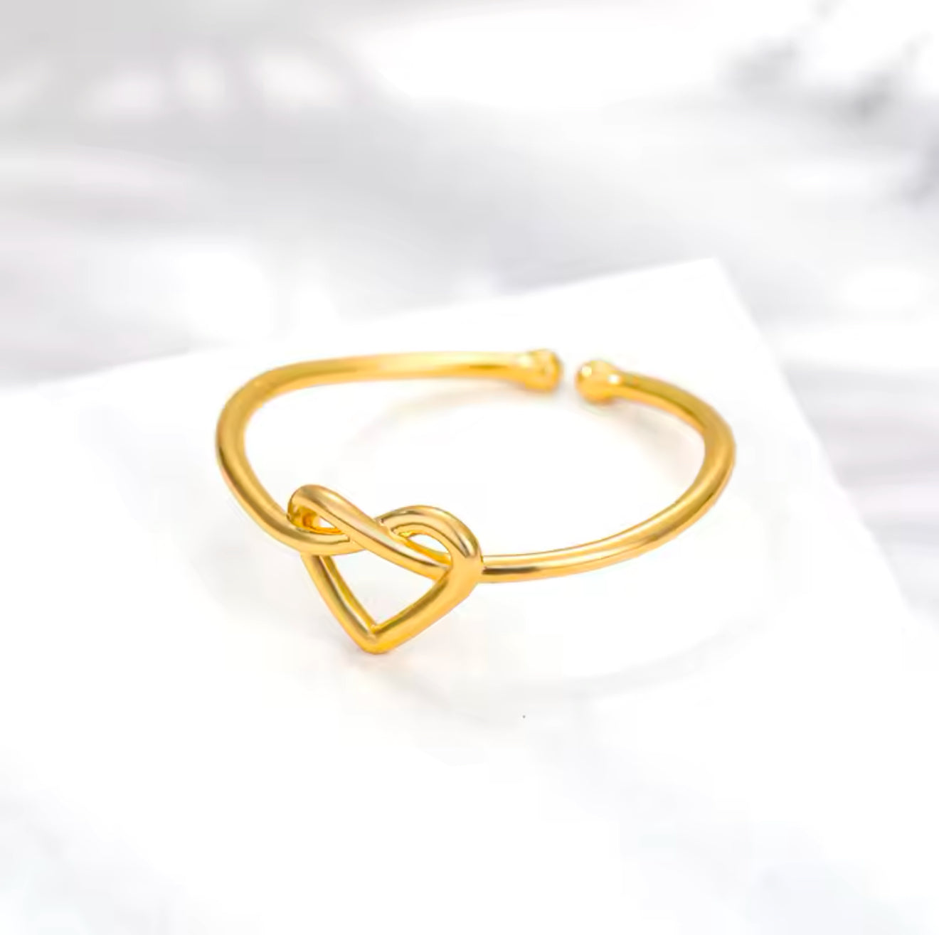 Jaime 18k Gold Plated Stainless Steel Resizable Heart Ring