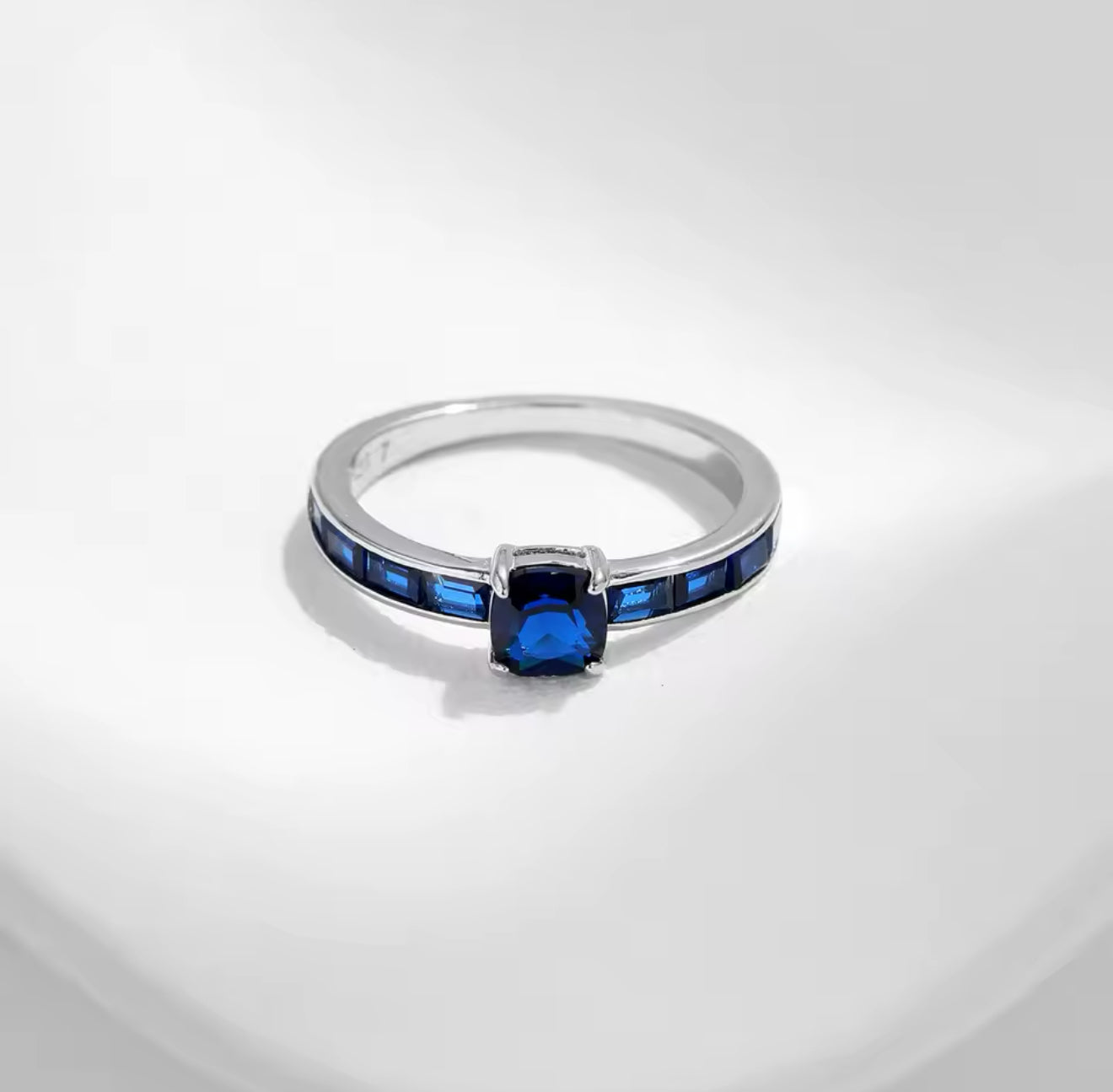 Mara 925 Silver Simulated Sapphire Ring