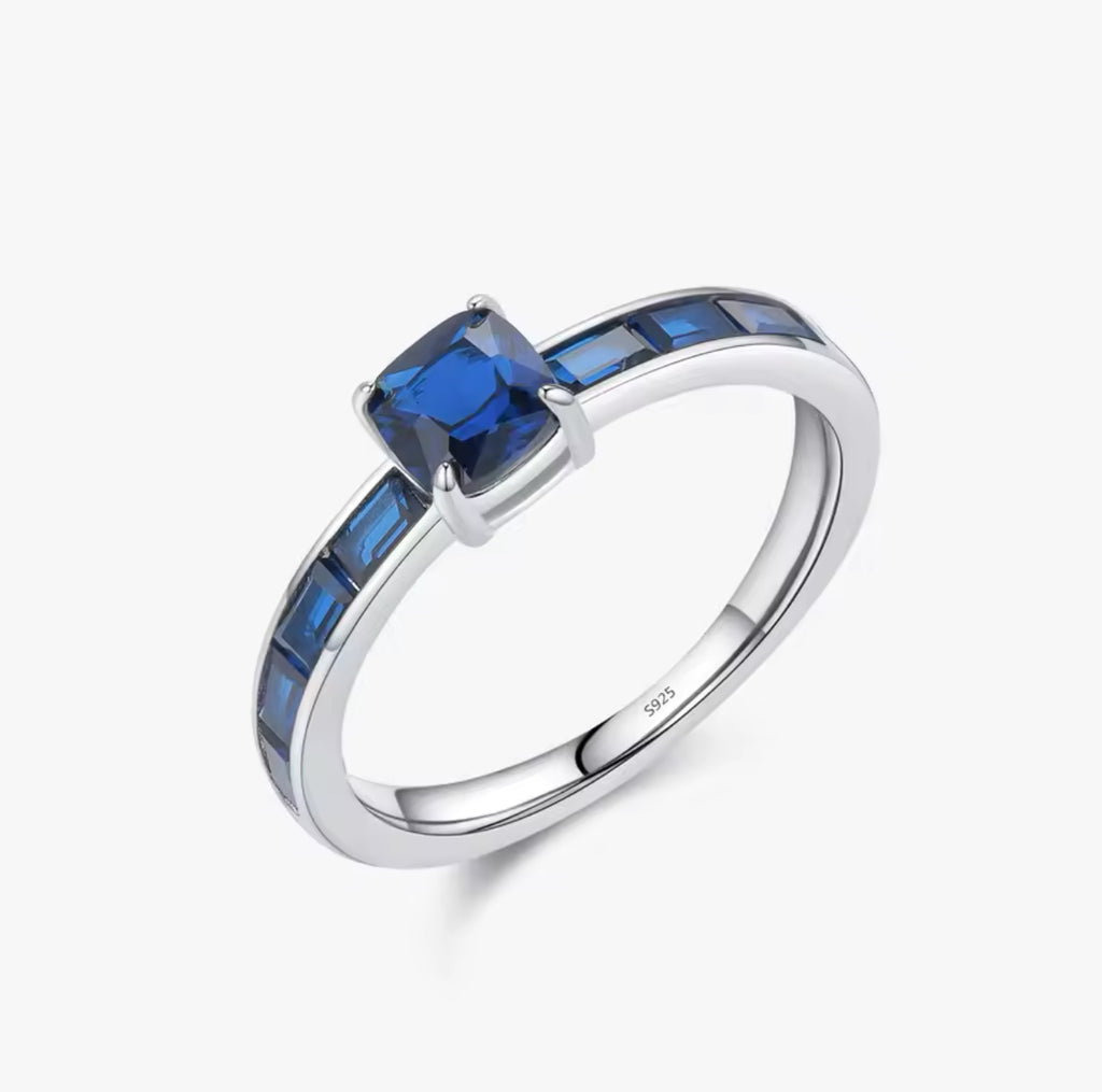Mara 925 Silver Simulated Sapphire Ring