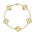 18k Vintage Motif Bracelet in Half CZ