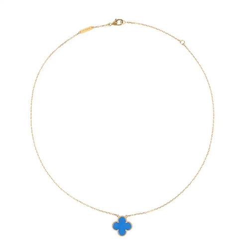 18k Vintage Motif Necklace in Blue Agate