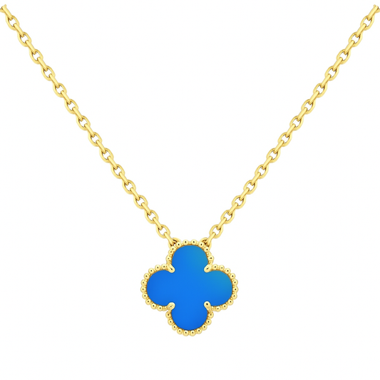 18k Vintage Motif Necklace in Blue Agate