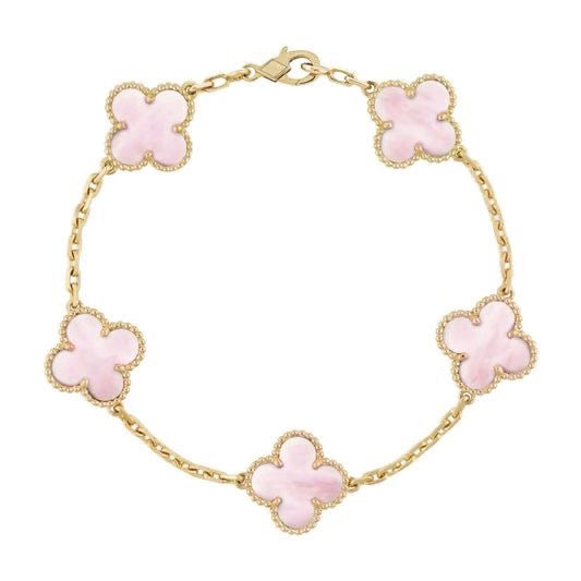 18k Vintage Motif Bracelet in Pink Mother of Pearl