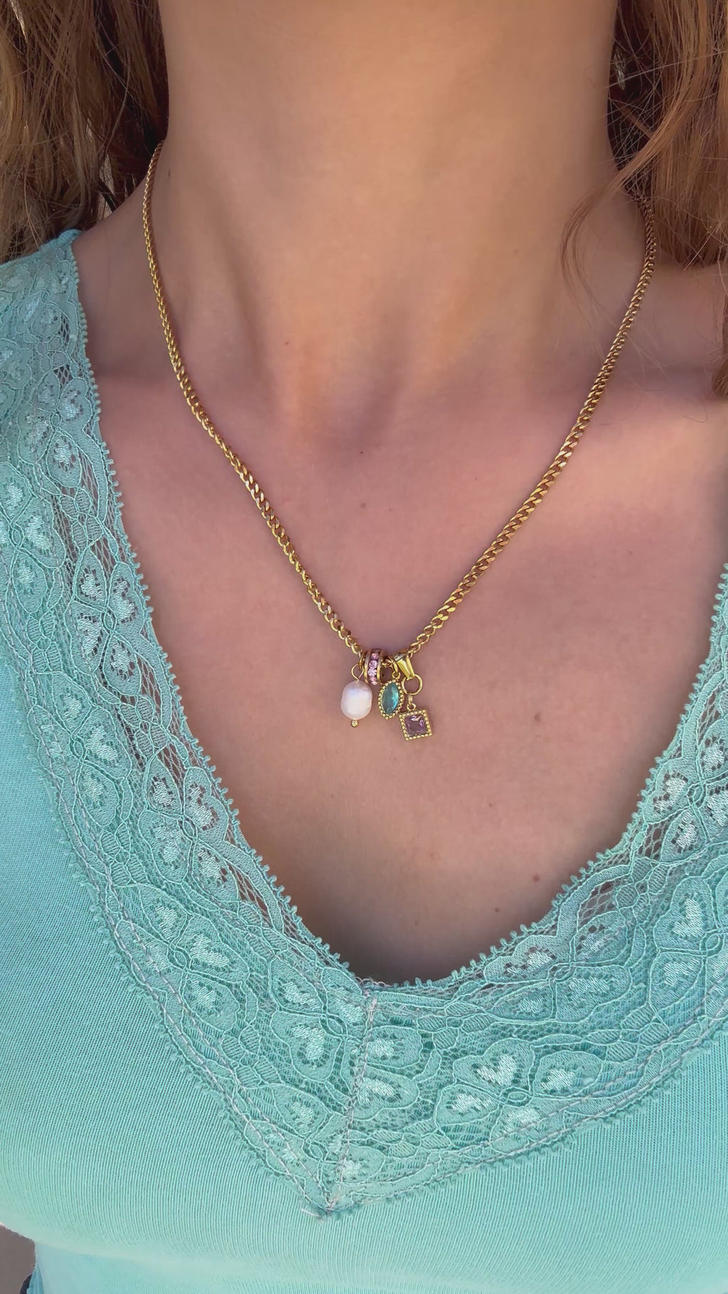 Chloe 18k Gold Plated Charm Necklace