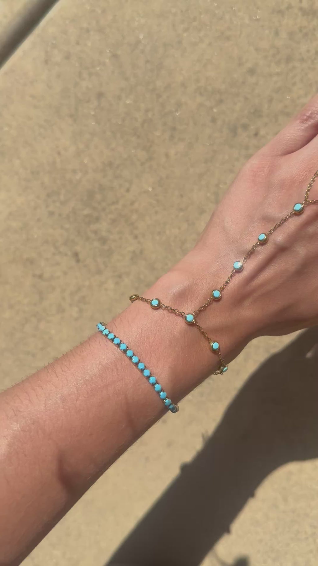 Mika Turquoise 18k Gold Plated Stainless Steel Tennis Bracelet