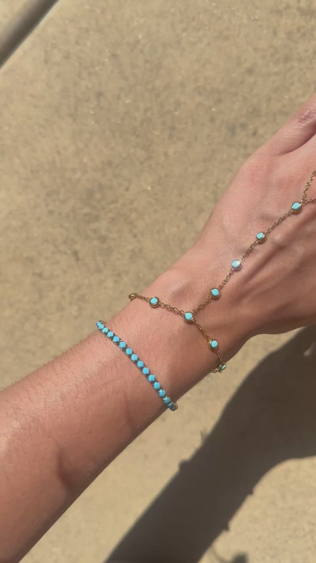 Mika Turquoise 18k Gold Plated Stainless Steel Tennis Bracelet